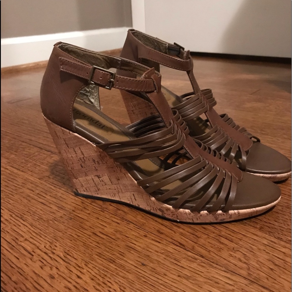 BJORNDAL cork heel wedges